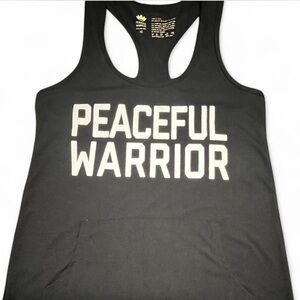Peaceful Warrior Black Tank with front pocket, XS